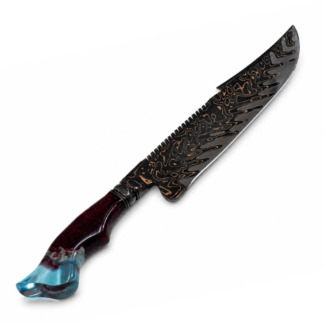 Faca Tiger Aço Damasco com Cobre 12 Polegadas - Resina Fotoluminescente