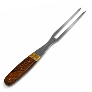 Garfo de Trinchante Inox 8,5 Polegadas - Cabo em Madeira Nobre