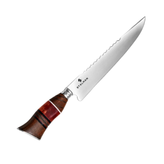 Faca Aço Inox 9 Polegadas - Cabo em Madeira Nobre e Resina