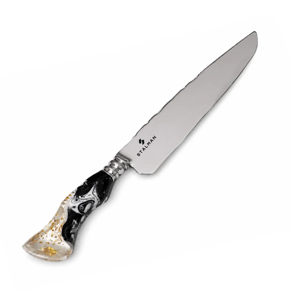 Faca Forjada Inox 10 Polegadas - Cabo em Resina Fotoluminescente com Flocos de Ouro Faca Forjada Inox 10 Polegadas - Cabo em Resina Fotoluminescente com Flocos de Ouro