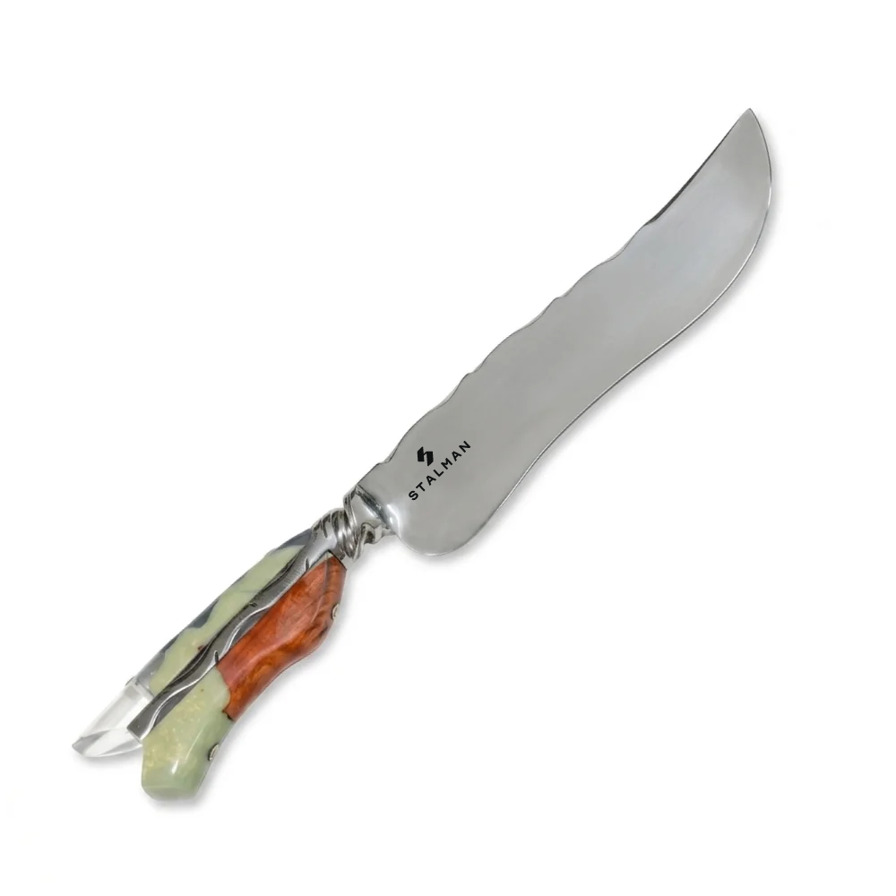 Faca Forjada Inox 10,2 Polegadas - Cabo em Resina fotoluminescente e Madeira Faca Forjada Inox 10,2 Polegadas - Cabo em Resina fotoluminescente e Madeira