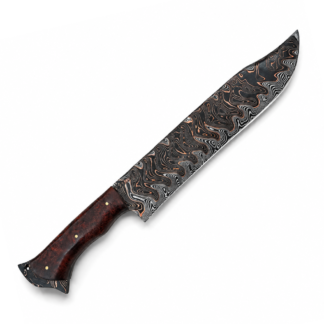 Faca Tiger Aço Damasco com Cobre 11 Polegadas - Amboyna Burl