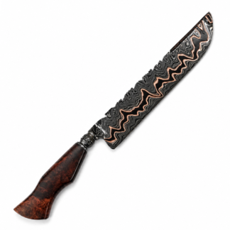 Faca Mokumasco 10 Polegadas - Cabo em Amboyna Burl