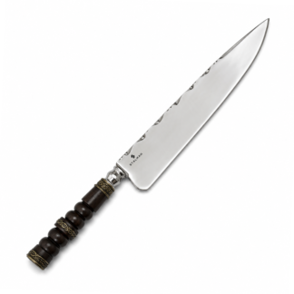 Faca Artesanal Aço Inox Forjado 10,5 Polegadas - Cabo em Madeira Nobre e Zamak