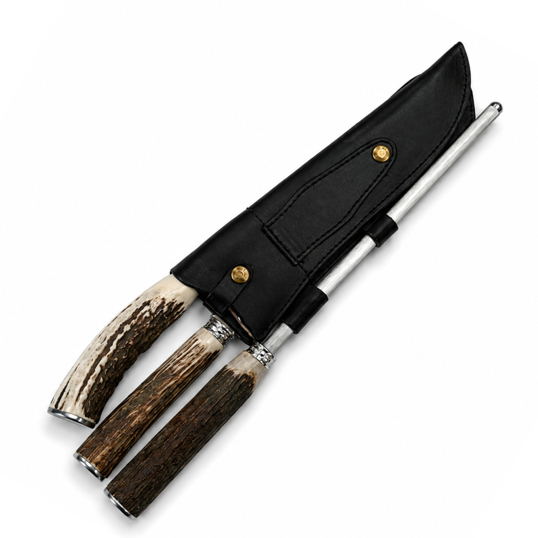 Kit Churrasco Aço Inox 3 Peças 10 Polegadas (Faca, Garfo e Chaira) - Cabo Premium Kit Churrasco Aço Inox 3 Peças 10 Polegadas (Faca, Garfo e Chaira) - Cabo Premium - Imagem 2