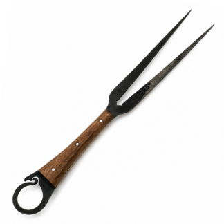 Garfo Artesanal para Churrasco em Aço Carbono 6,5 Polegadas - Cabo em Madeira Nobre