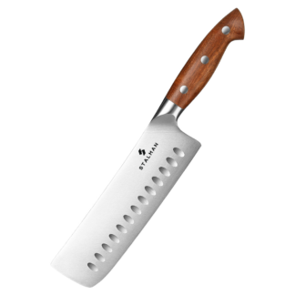 Faca Nakiri 7 Polegadas - Cabo em Madeira Vermelha