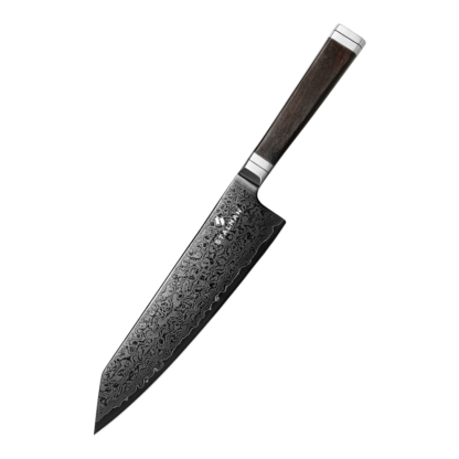 Faca Aço Damasco 12Cr18MoV Bunka 8 Polegadas - Cabo em Ébano