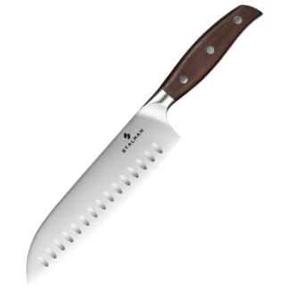 Faca Santoku 7 Polegadas - Cabo em Sândalo Vermelho