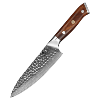 Faca Aço Damasco Chef 6,5 Polegadas - Cabo em Ironwood