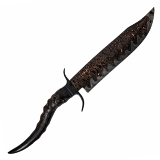 Faca Bowie Tiger Damasco 10" 5mm Padrão Arkansas Cabo Premium
