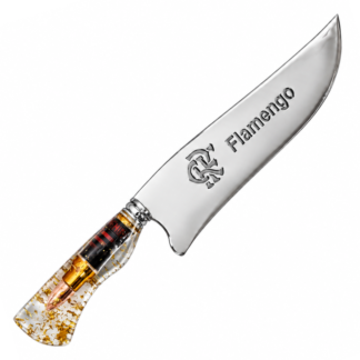 Picanheira Inox 10" 2,5mm - Cabo em Resina com Emblema do Flamengo