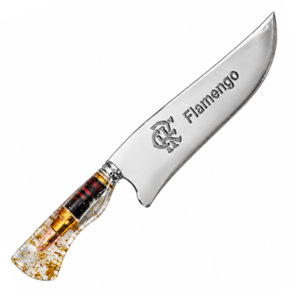Picanheira Inox 10" 2,5mm - Cabo em Resina com Emblema do Flamengo