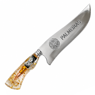 Faca Picanheira Inox 10" 2,5mm - Resina com Logo do Palmeiras