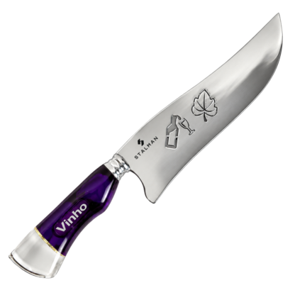 Picanheira Aço Inox 10" 2,5mm Cabo Resina Detalhe de Vinho