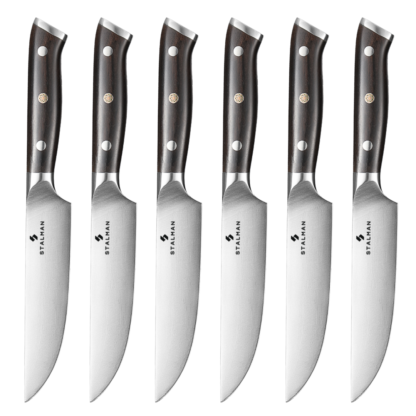 Conjunto de Facas para Carne 6 Peças - Cabo em Ébano Natural