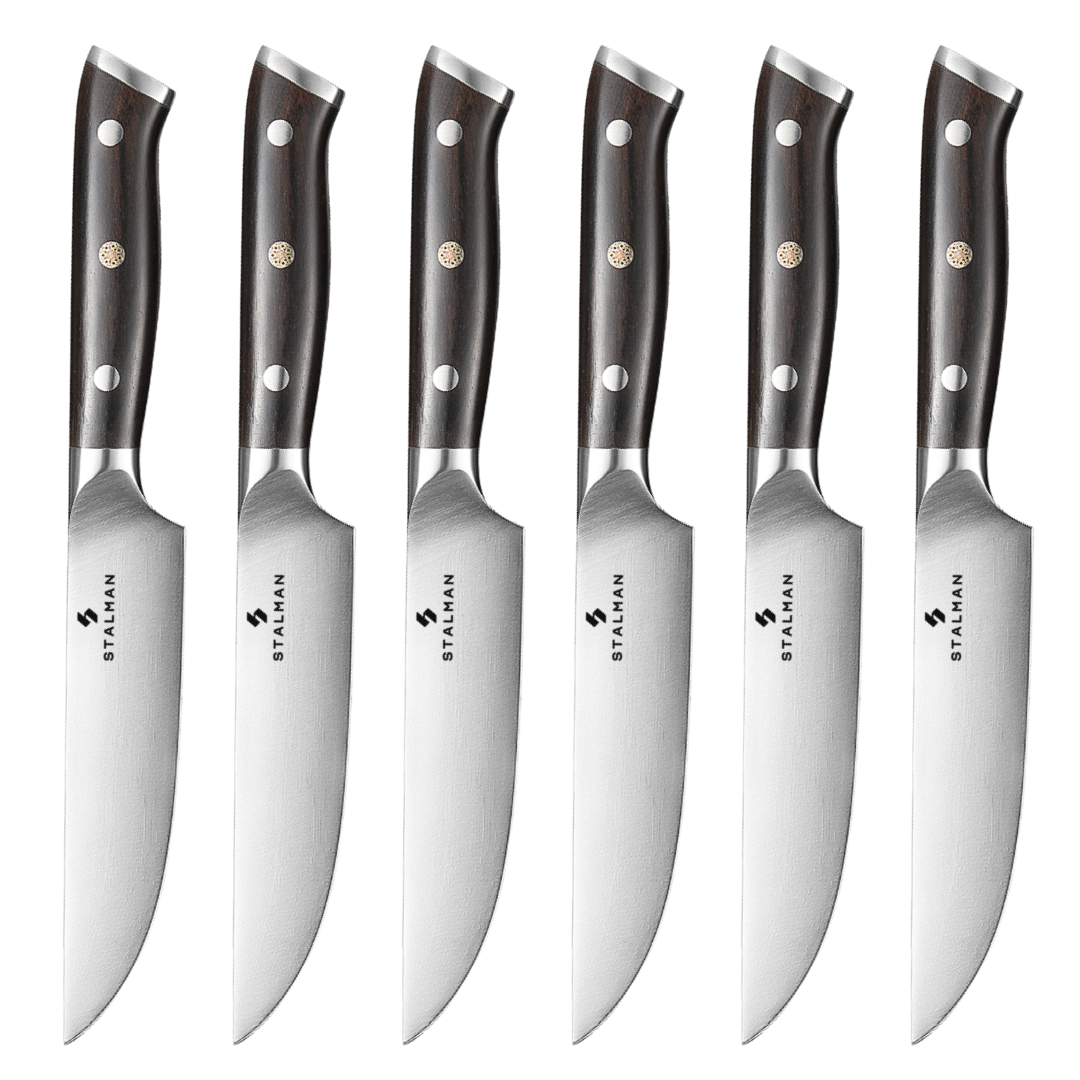 Conjunto de Facas para Carne 6 Peças - Cabo em Ébano Natural Conjunto de Facas para Carne 6 Peças - Cabo em Ébano Natural