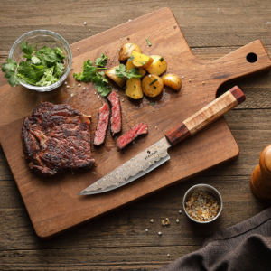 Faca Aço Damasco com Cobre para Carne 5,5 Polegadas - Sicômoro e Padauk SX05C NP 5