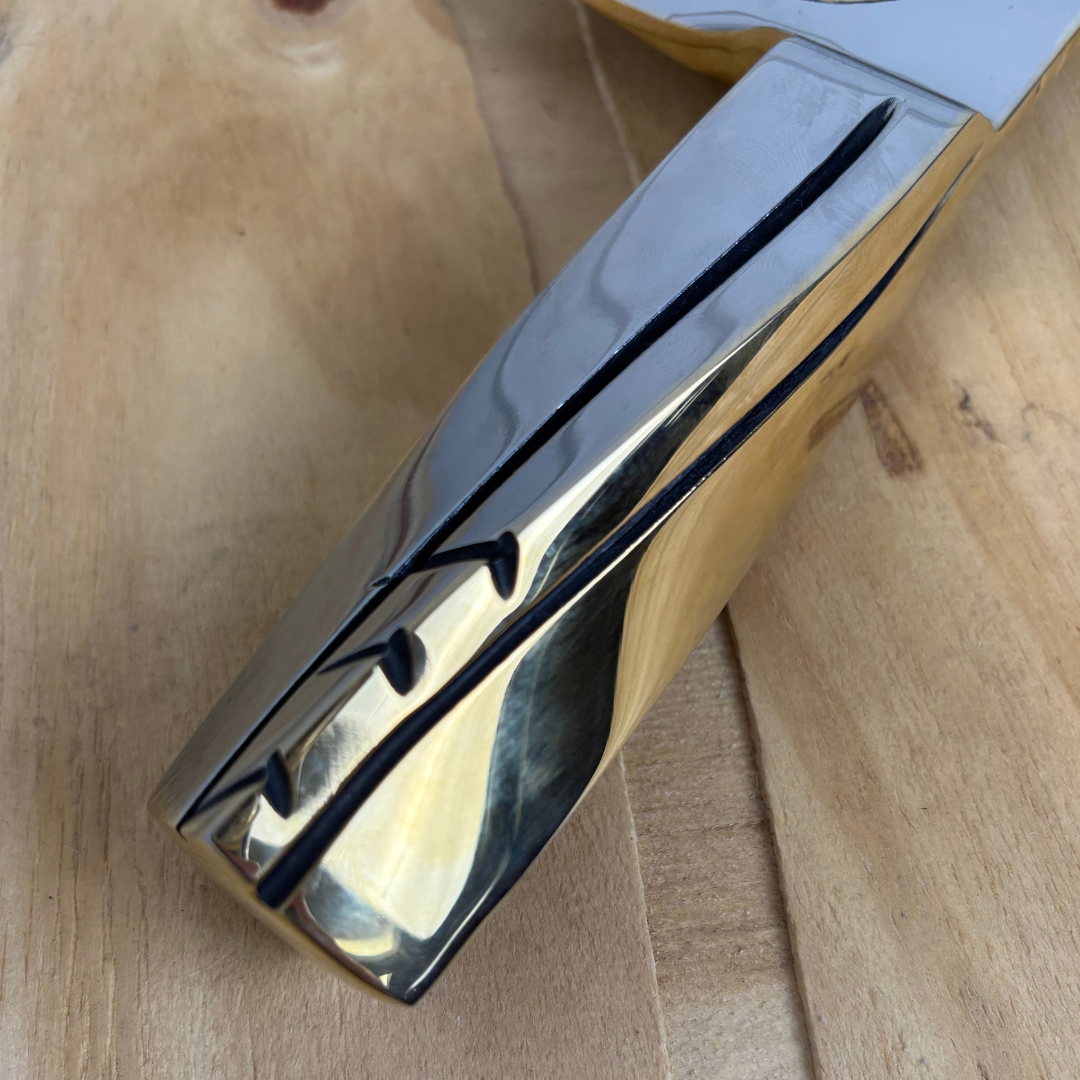 Faca Integral Inox Gravação Jesus Cristo 14" - Banho Ouro 24k 1199 1